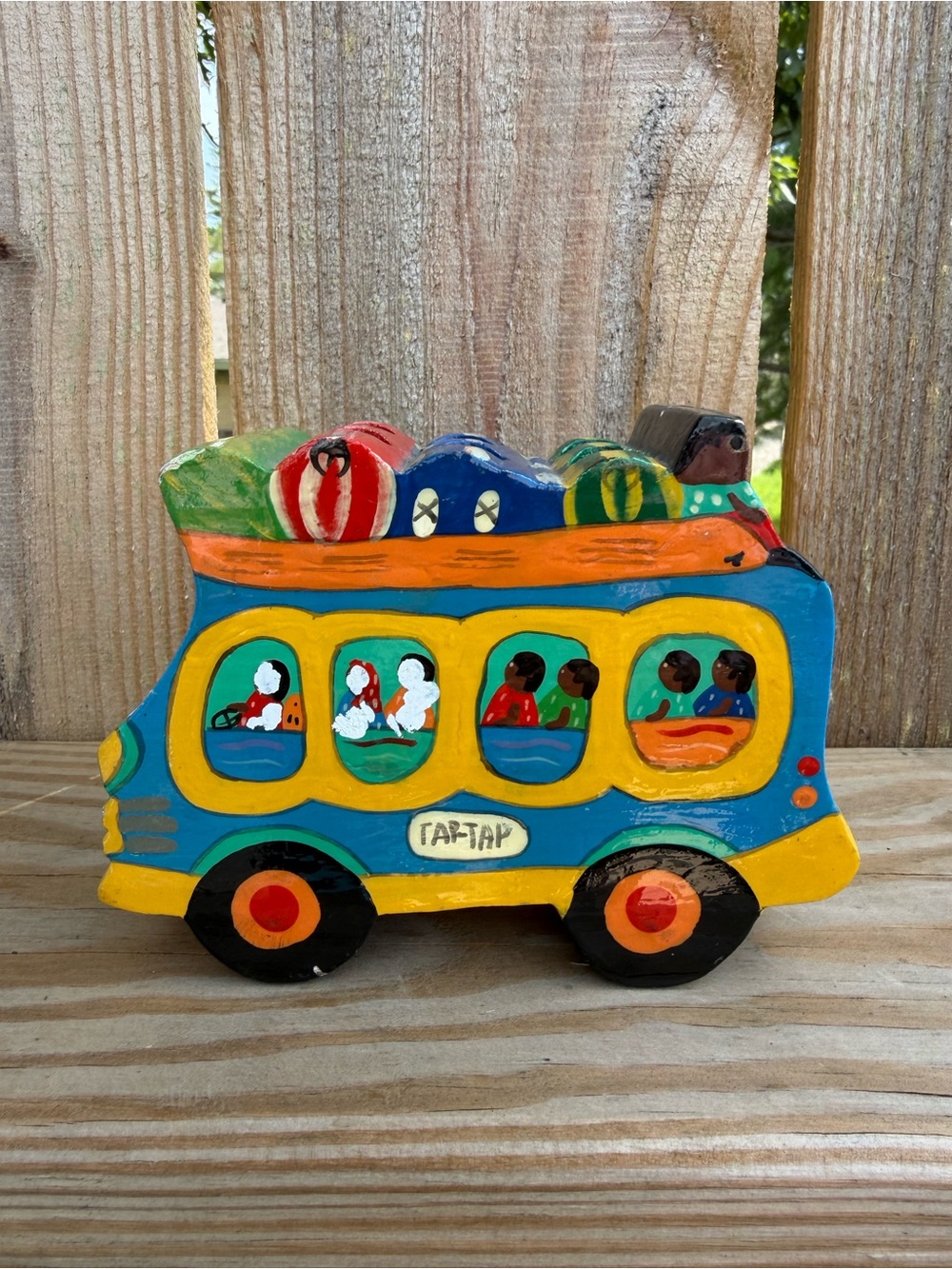 Haitian Wooden Bus Tap-Tap Pen/Pencil Holder